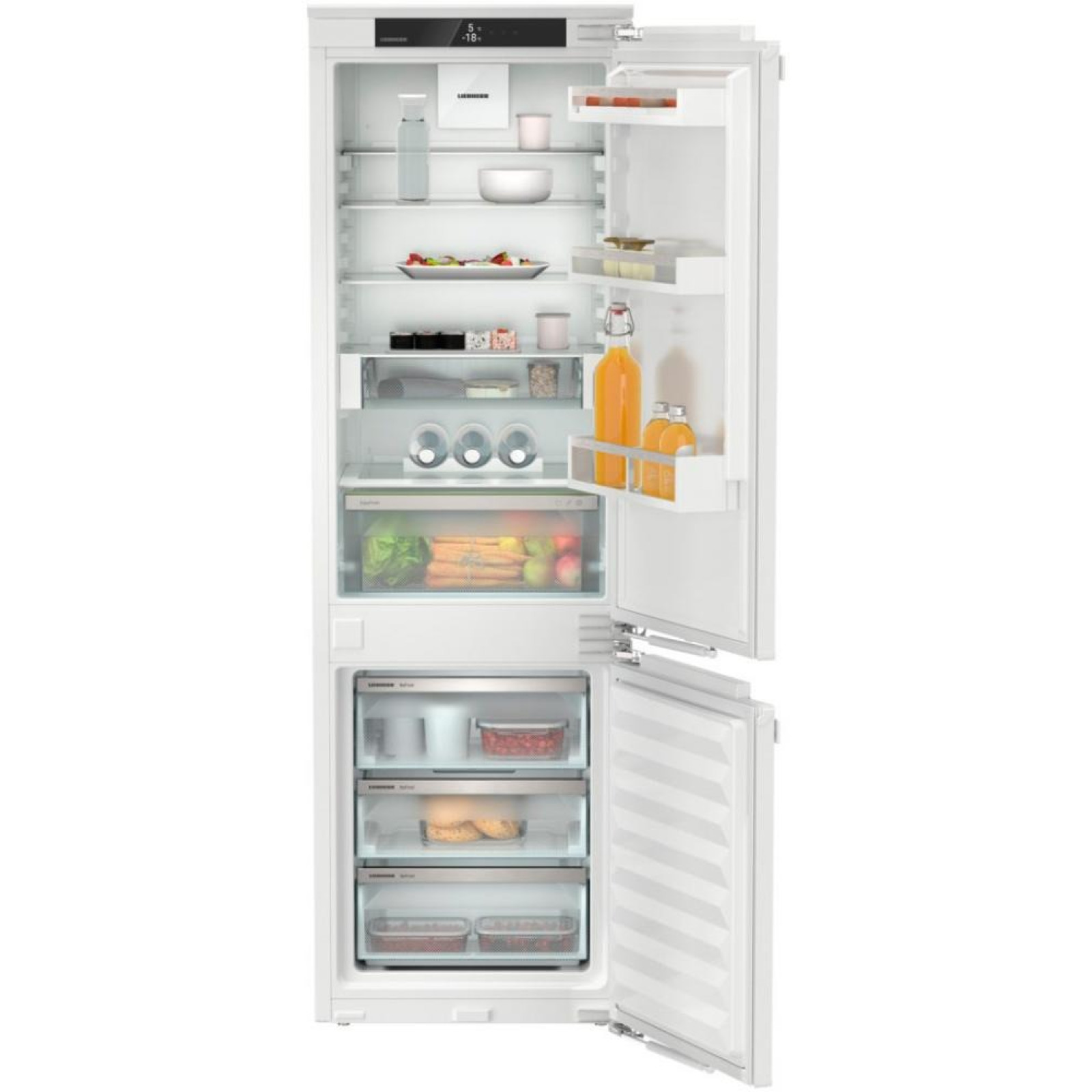 Combină frigorifică integrabilă cu EasyFresh şi NoFrost Liebherr